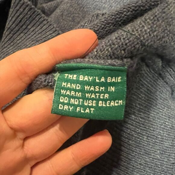 Hunt club 100% lambswool light blue 1/4 button sweater - Picture 4 of 8